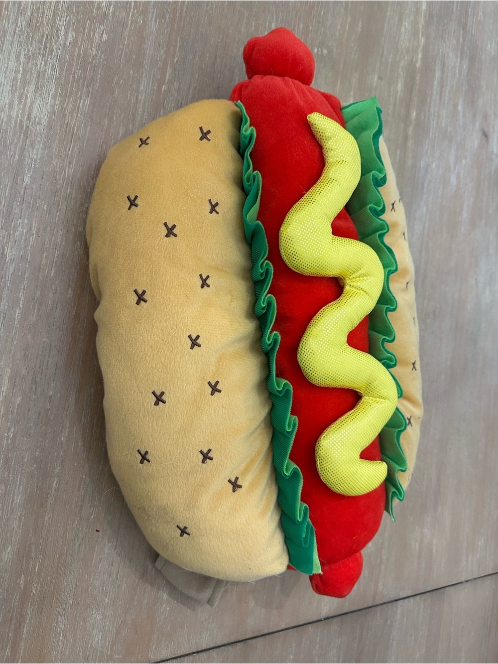 Target Plush Hot Dog Dog Toy - Yellow, Red & Green